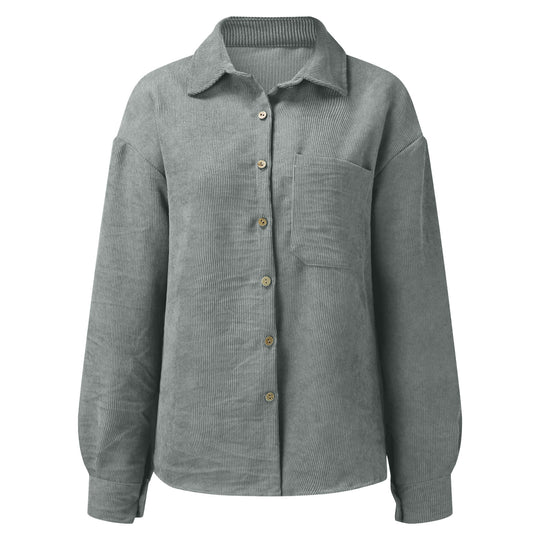 Damen Übergroße Kordbluse Heidi-Mode