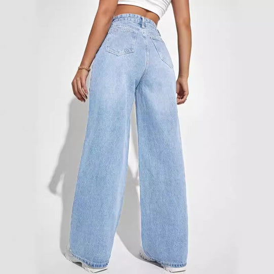 Damen Weit geschnittene Jeans im Vintage-Stil Heidi-Mode