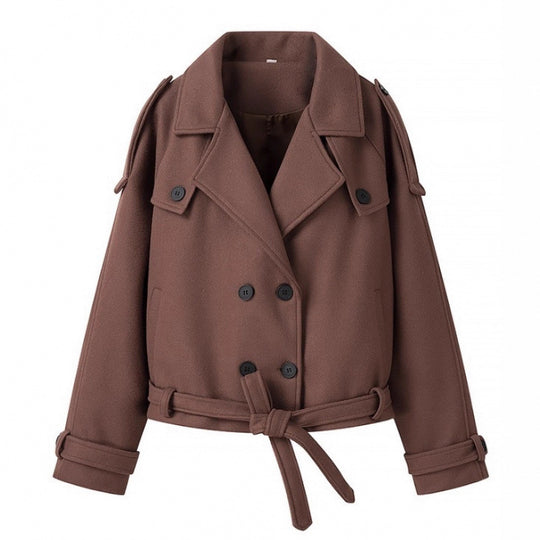 Damen modische Trenchjacke mit taillierbarem Gürtel und eleganten Knöpfen Heidi-Mode