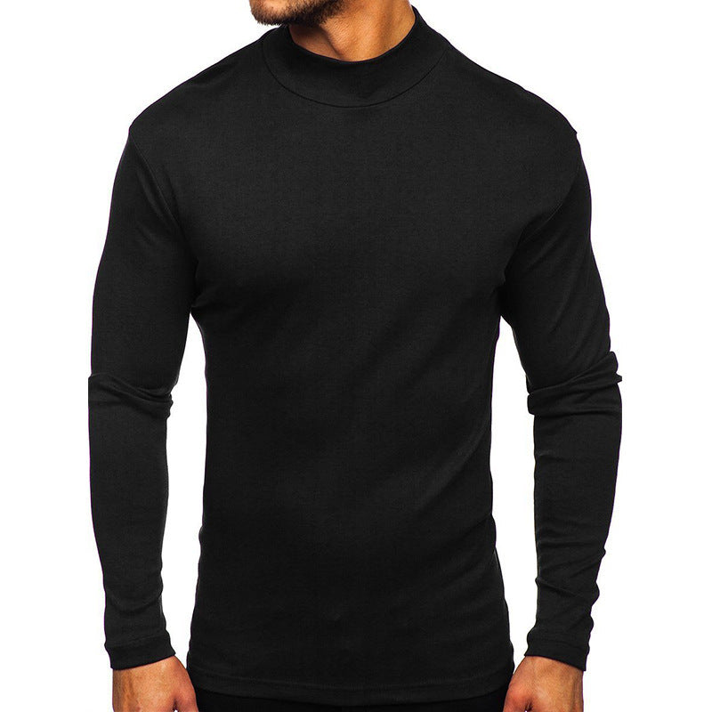 Herren Langarmshirt mit Stehkragen aus hochwertigem Material Heidi-Mode