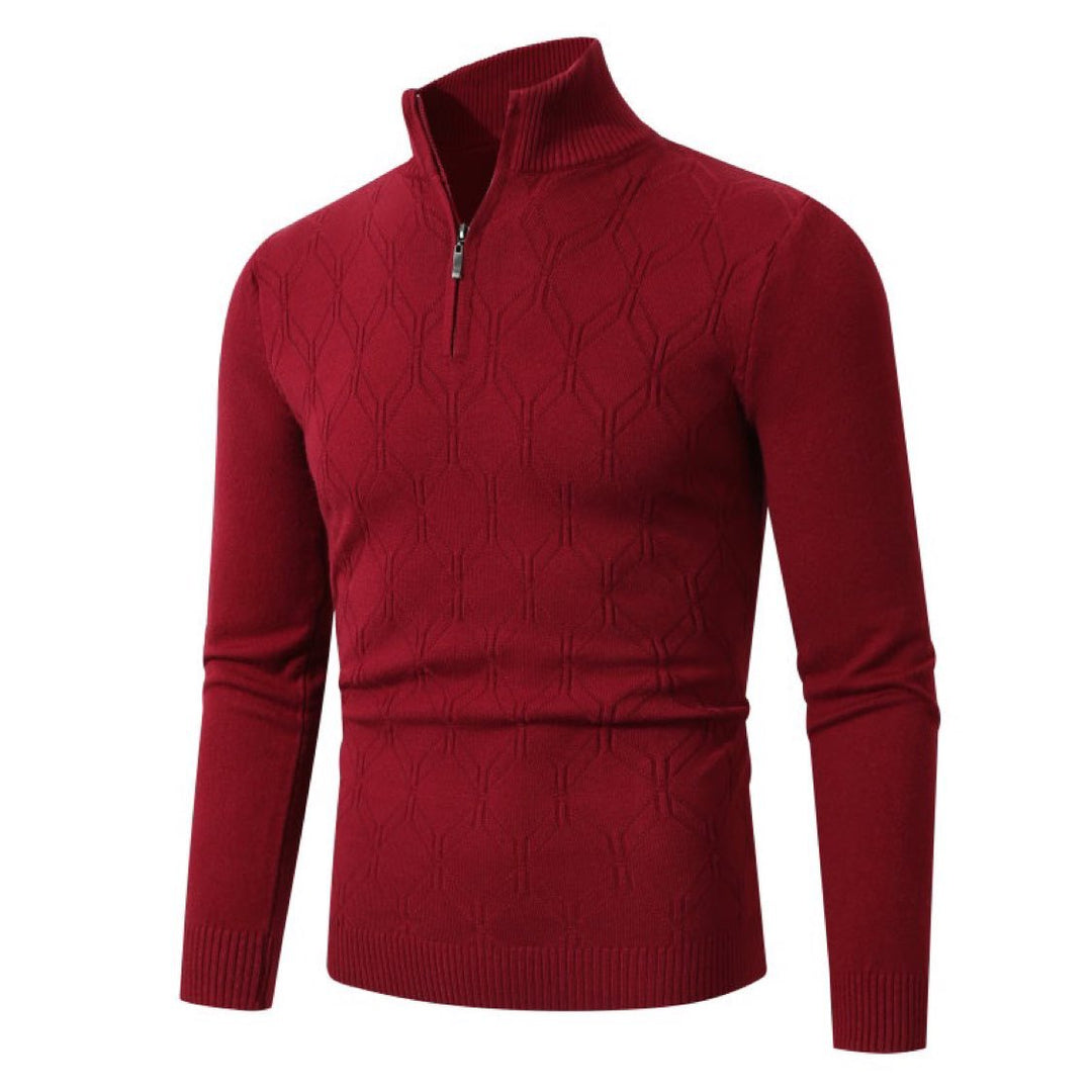 Herren Strickpullover mit modernem Strukturmuster Heidi-Mode