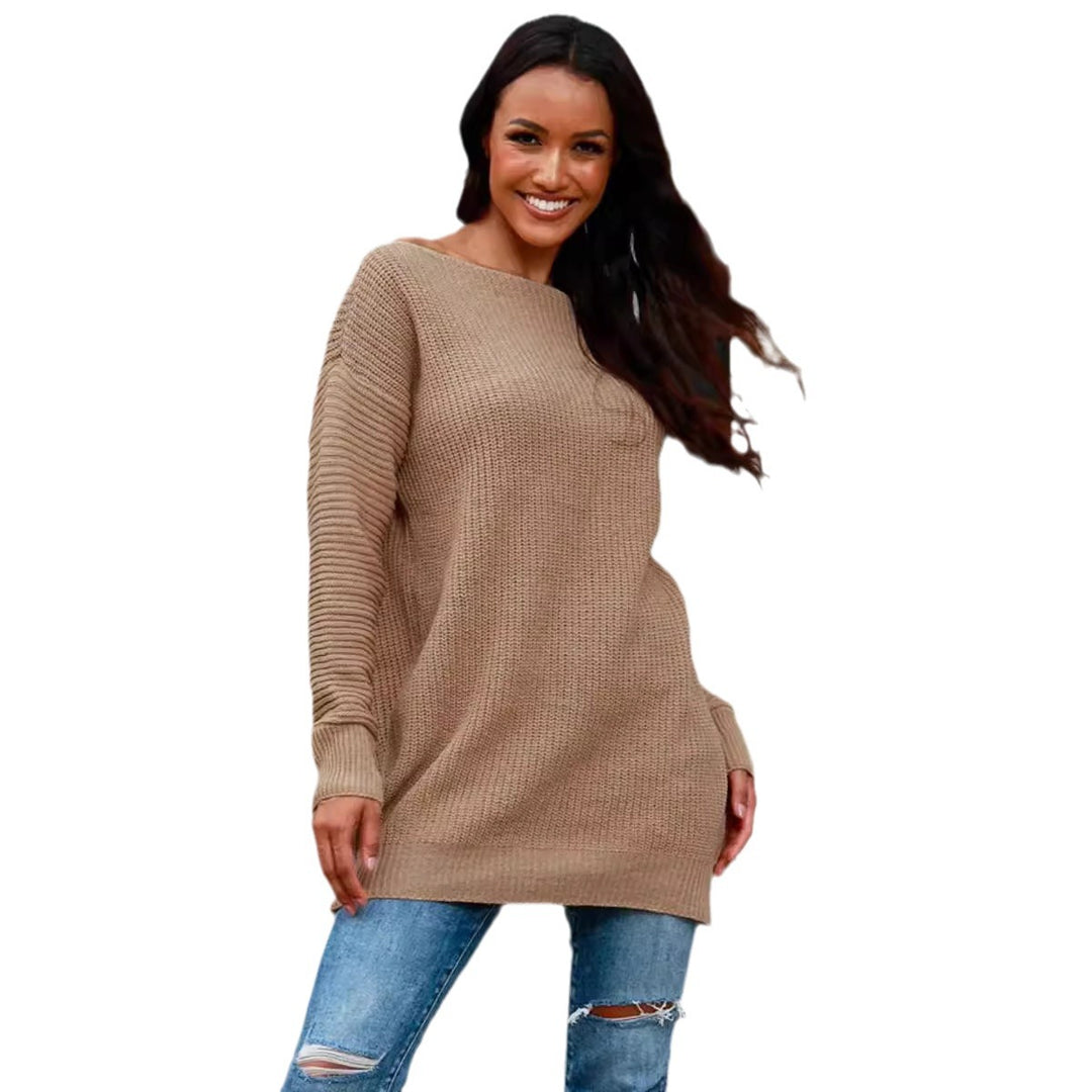 Damen Oversized Strickpullover mit Struktur und weitem Schnitt Heidi-Mode