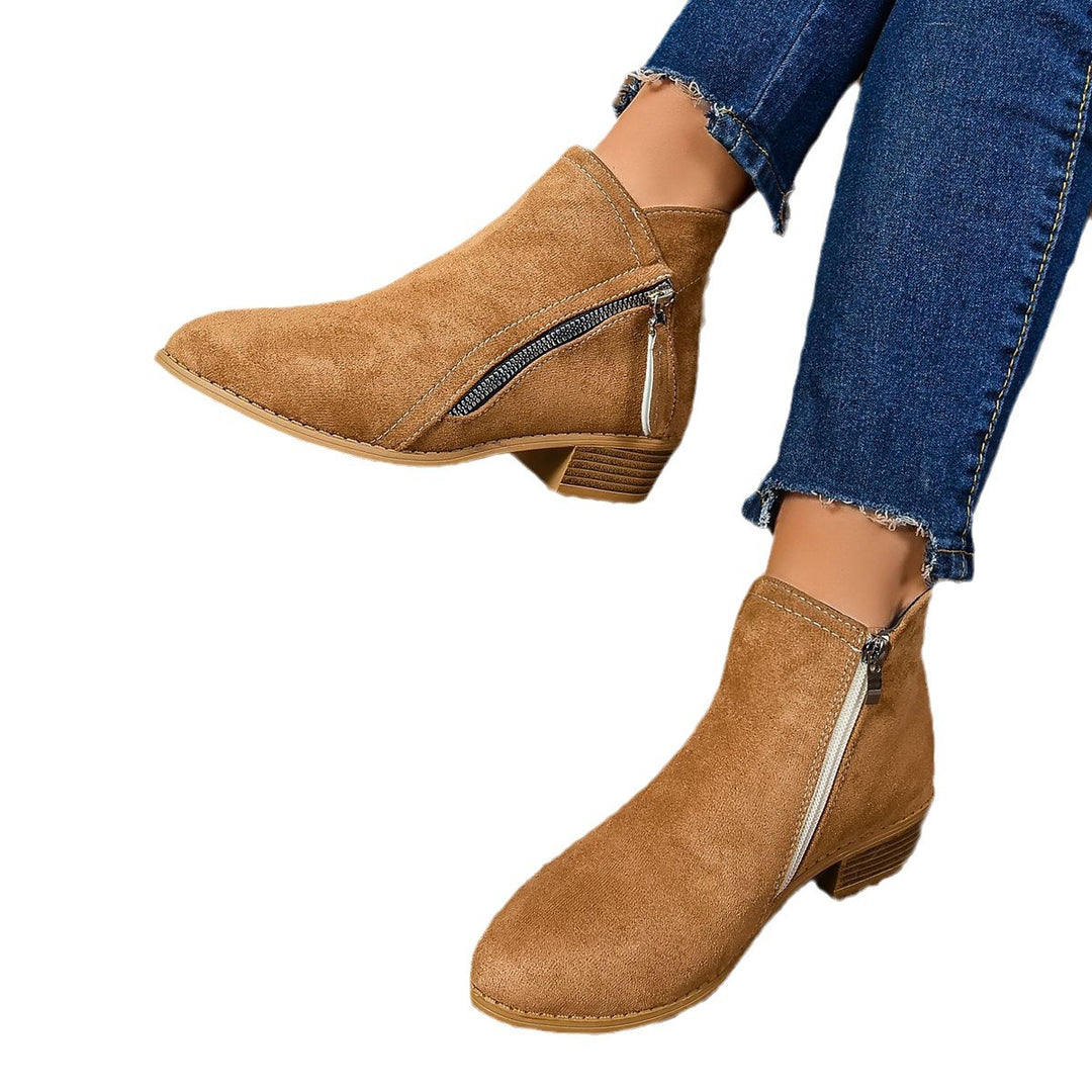 Damen Elegante Stiefeletten mit modischem Reißverschluss Heidi-Mode