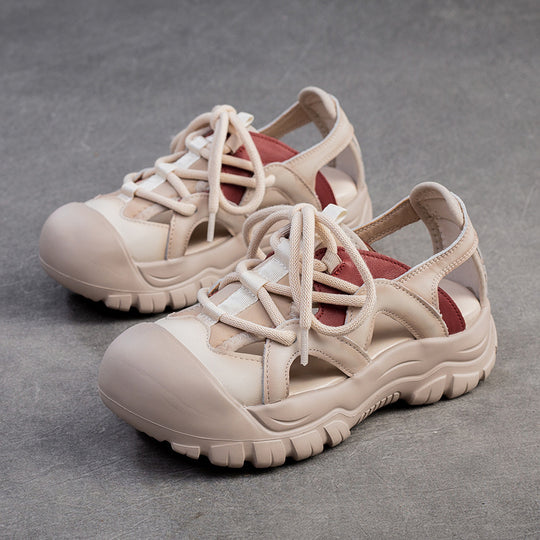 Frau Outdoor Freizeit-Sandalen mit atmungsaktiven Mesh-Einsätzen und rutschfester Sohle Heidi-Mode