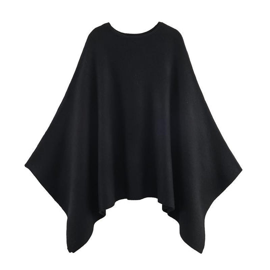 Damen eleganter PONCHO aus hochwertigem Material mit asymmetrischem Schnitt Heidi-Mode