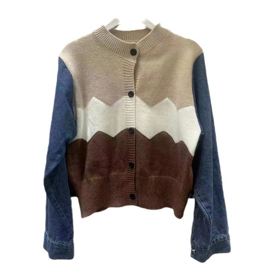 Damen Trendige Strickjacke mit modernen Farbakzenten Heidi-Mode