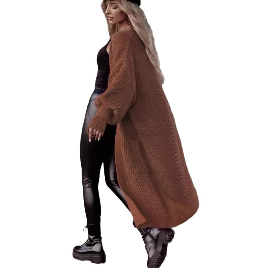 Damen Grobstrick-Cardigan mit tiefen Taschen und lässigem Oversized-Schnitt Heidi-Mode