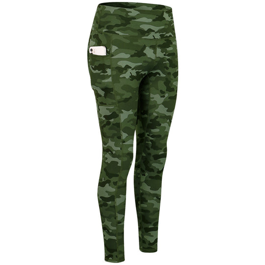 Damen Hochwertige Performance-Leggings mit praktischen Seitentaschen und elastischem Bund Heidi-Mode