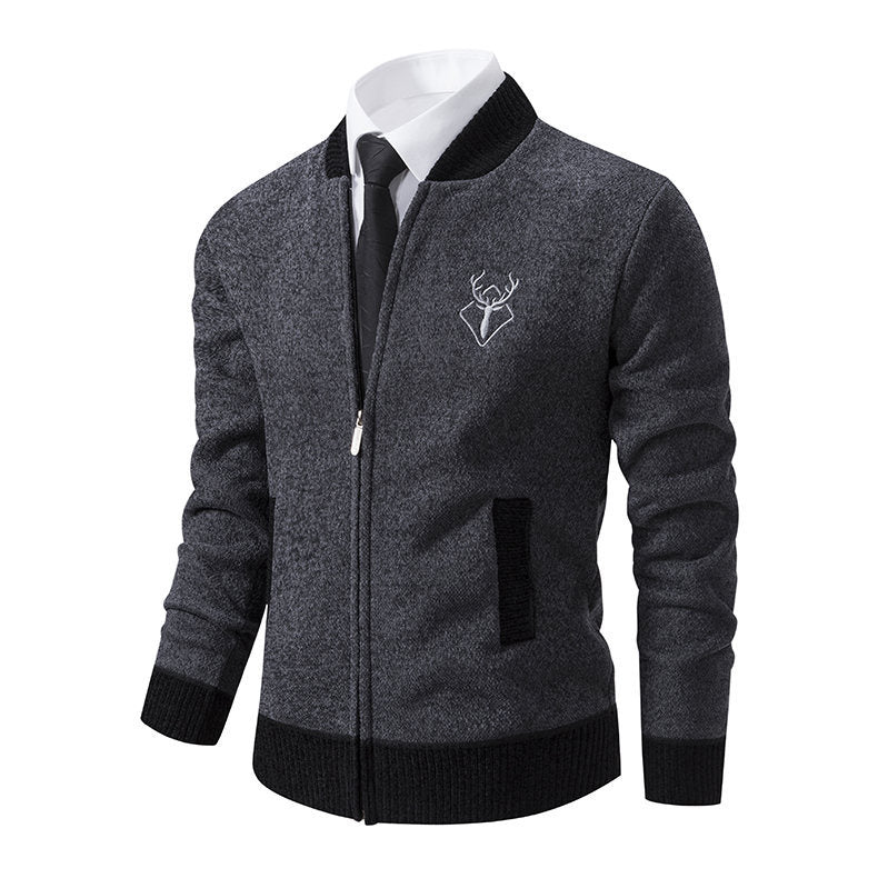 Herren sportive Strickjacke mit Reißverschluss und stilvollem Detail Heidi-Mode