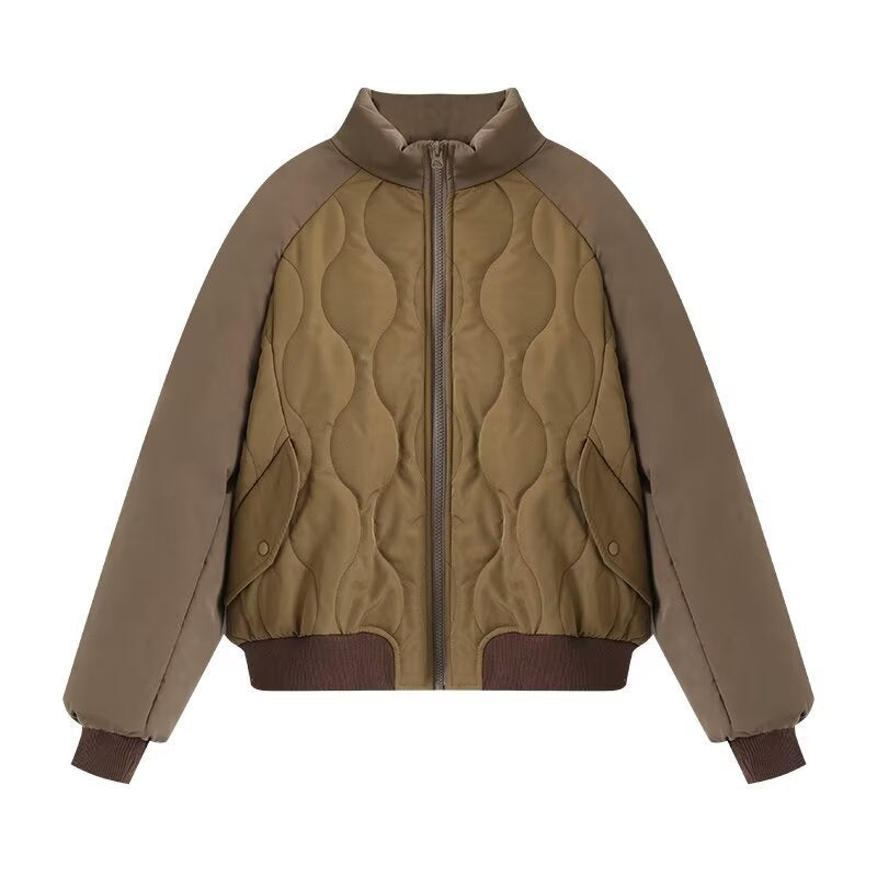Damen Steppjacke im sportlichen Design mit hohem Kragen und elastischen Bündchen Heidi-Mode