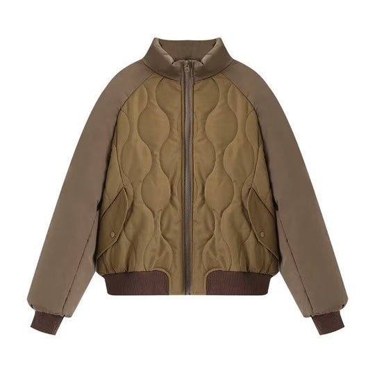 Damen Steppjacke im sportlichen Design mit hohem Kragen und elastischen Bündchen Heidi-Mode
