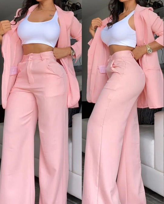 Damen elegantes Oversized Blazer- und Hosen-Set Heidi-Mode