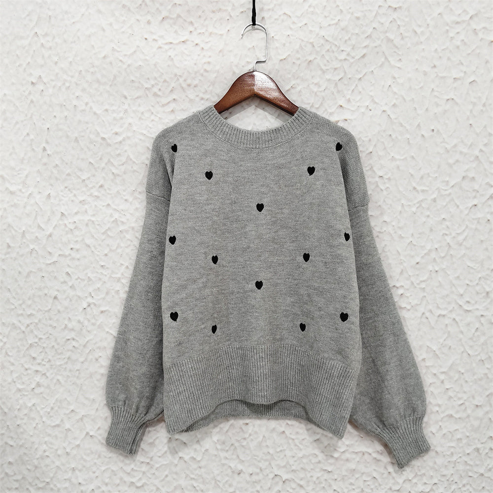 Damen Pullover mit verspieltem Herzdesign Heidi-Mode