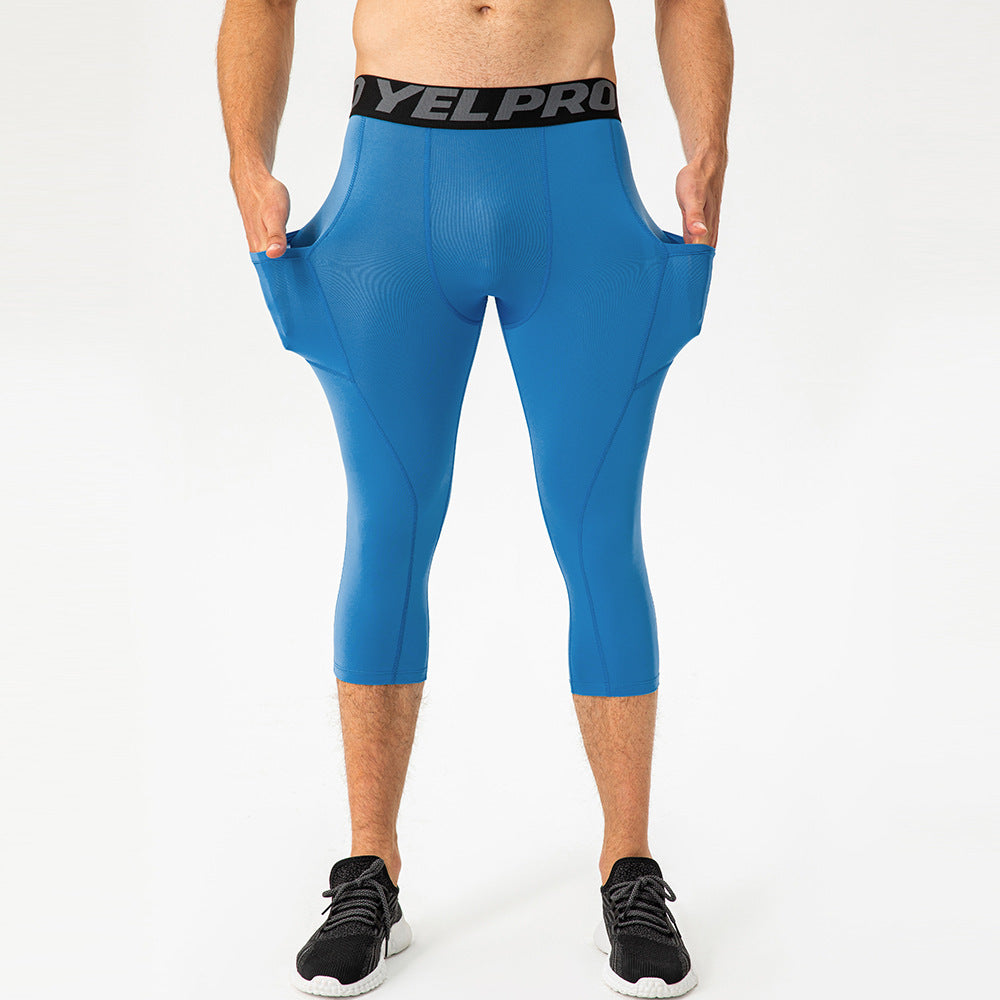 Herren Sportliche Kompressions-Leggings mit praktischen Taschen und atmungsaktiver Technologie Heidi-Mode