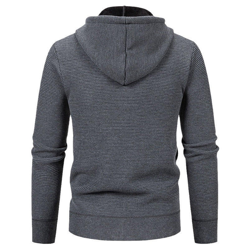 Herren sportliche Fleecejacke mit hohem Kragen und Reißverschluss Heidi-Mode