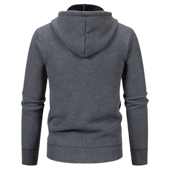 Herren sportliche Fleecejacke mit hohem Kragen und Reißverschluss Heidi-Mode