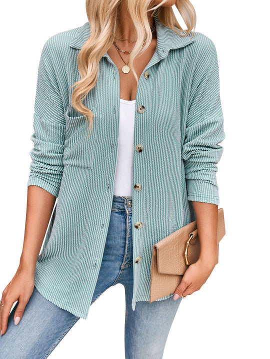 Damen lässige Strickjacke mit Knopfleiste Heidi-Mode