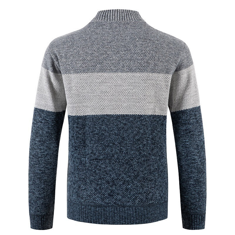 Herren Strickjacke mit modernem Farbblockdesign und kuscheligem Innenfutter Heidi-Mode