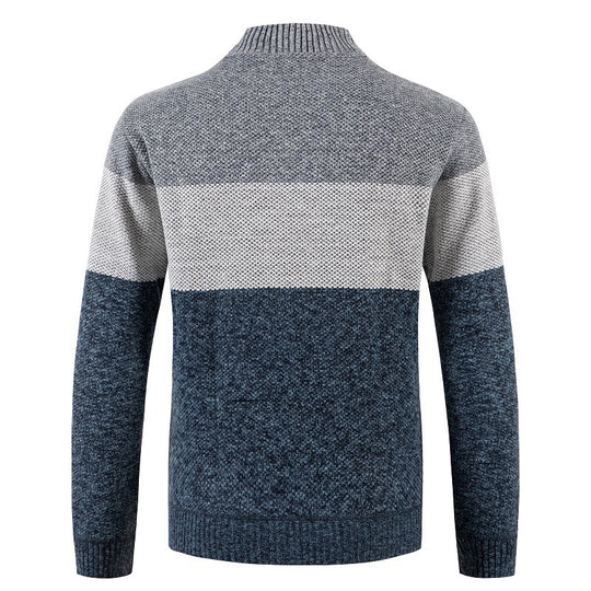 Herren Strickjacke mit modernem Farbblockdesign und kuscheligem Innenfutter Heidi-Mode
