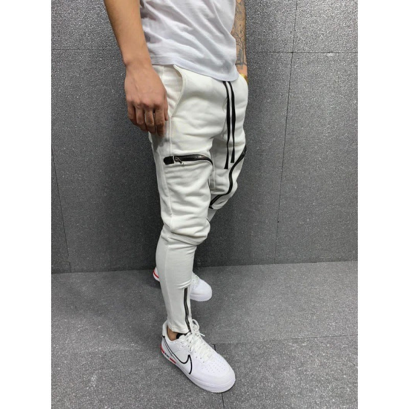 Herren Sportliche Jogginghose mit stylischen Reißverschlüssen und körpernahem Schnitt Heidi-Mode