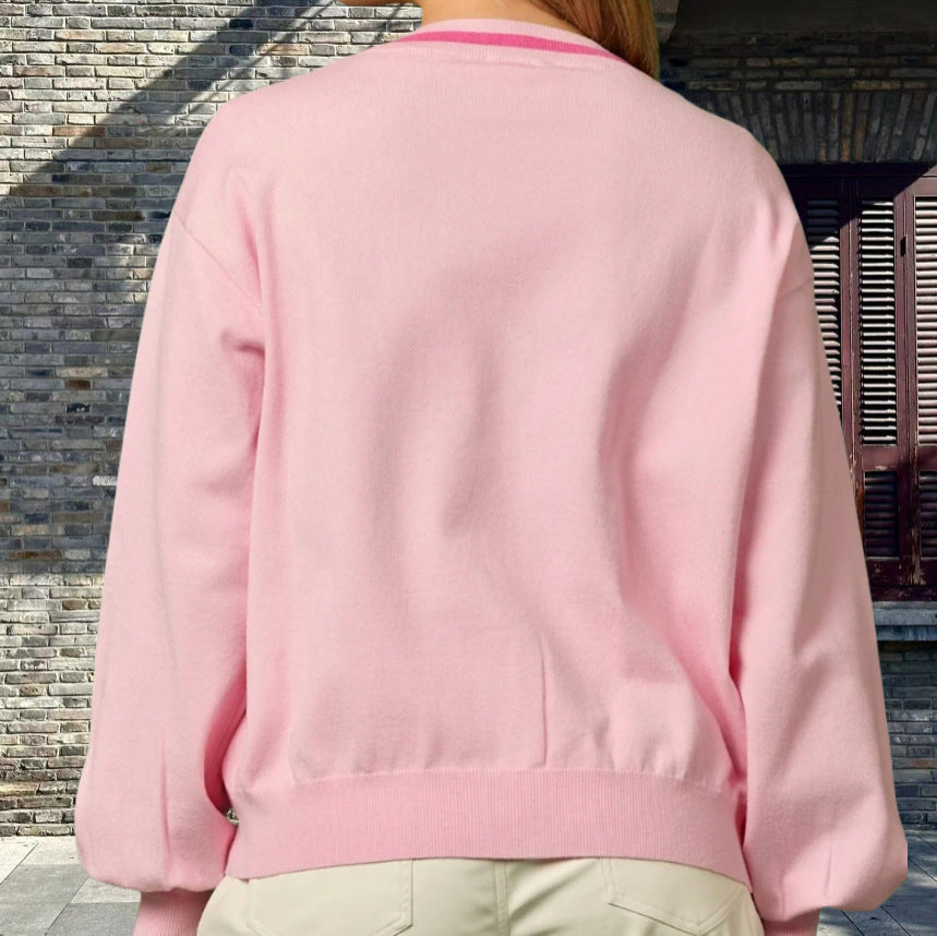 Damen Strickjacke mit funkelnden Details und raffinierten Schleifen Heidi-Mode