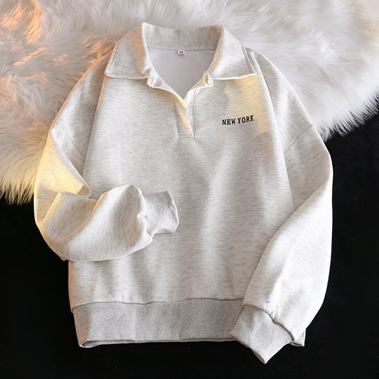 Femme Cropped Polo Sweatshirt mit besticktem Detail Heidi-Mode