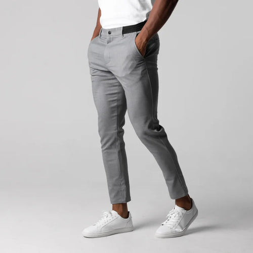 Herren Chinohose mit slim fit Schnitt und elastischem Bund Heidi-Mode