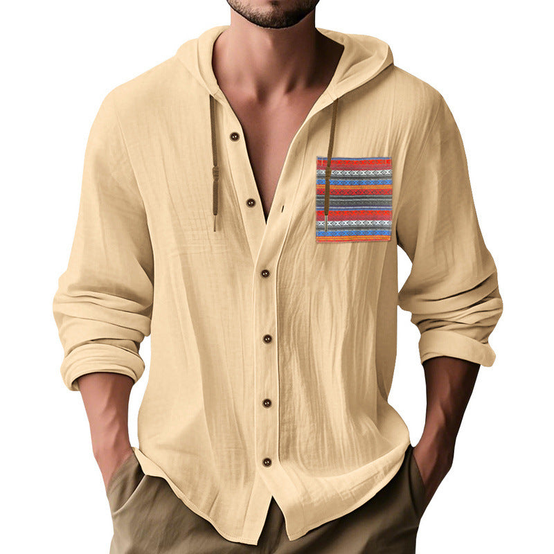 Herren Kapuzenshirt mit verspieltem Design und praktischer Knopfleiste Heidi-Mode