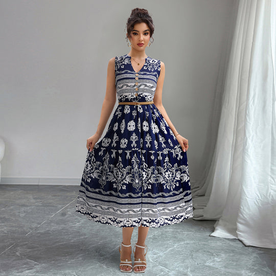 Damen Midikleid mit floralen Mustern Heidi-Mode