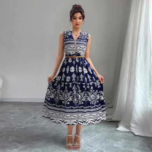 Damen Midikleid mit floralen Mustern Heidi-Mode