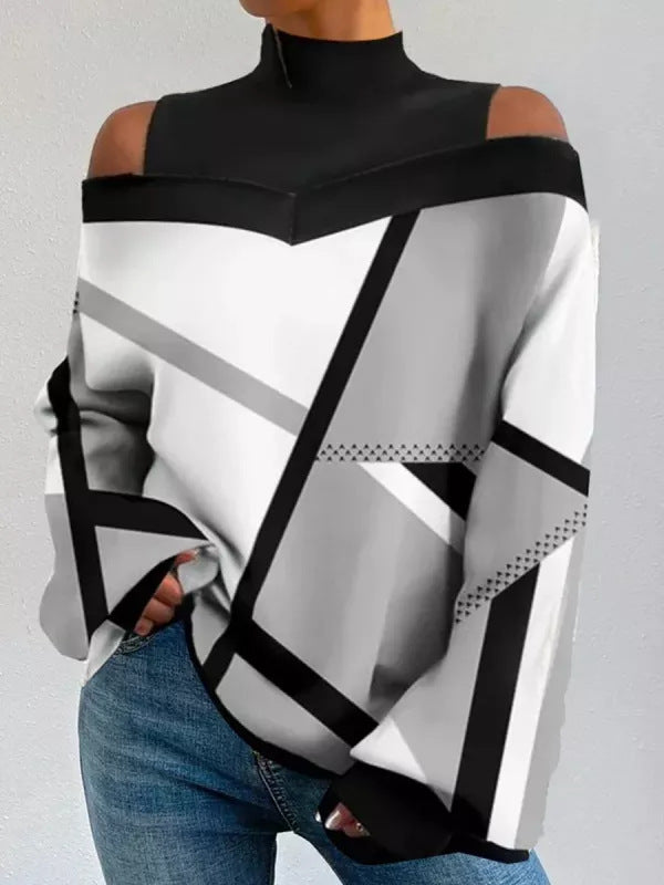 Damen Oversized Pullover mit angesagtem Grafik-Design Heidi-Mode