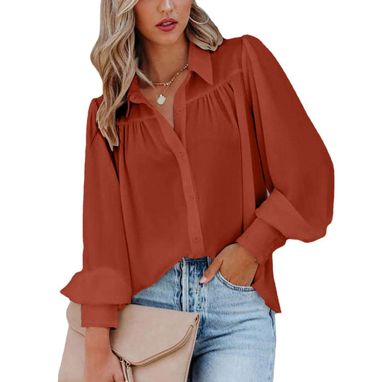 Damen Bluse mit voluminösen Ärmeln und eleganten Rüschendetails Heidi-Mode