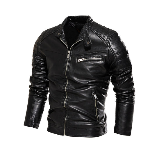 Herren Kunstlederjacke im stylishen Design mit robusten Details Heidi-Mode