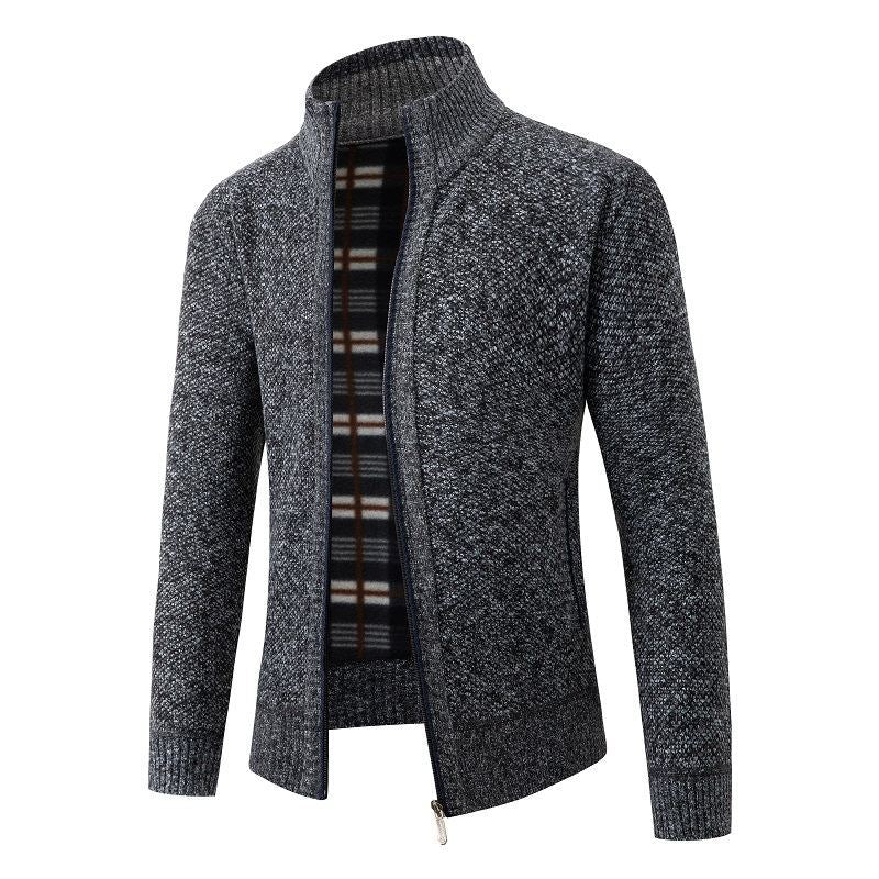 Herren modische Strickjacke mit hohem Kragen und hohem Komfort Heidi-Mode