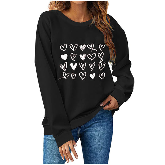 Damen Sweatshirt mit kreativem Herzdesign Heidi-Mode