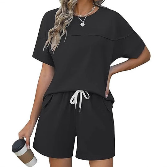 Damen lässiges Sport-Outfit mit elastischem Bund und praktischen Taschen Heidi-Mode