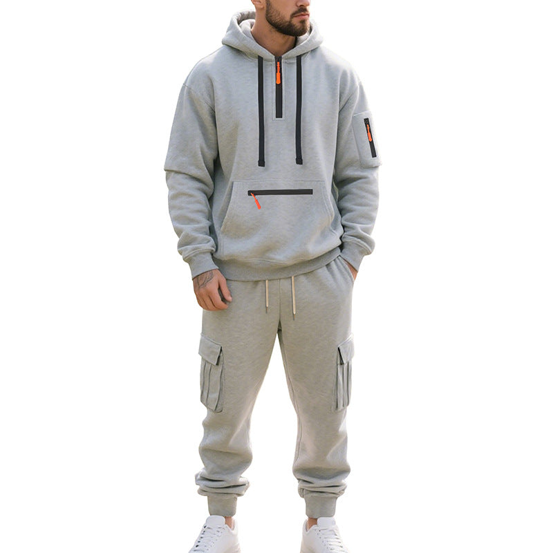 Freizeitanzug Herren mit Hoodie und Cargo Jogginghose
