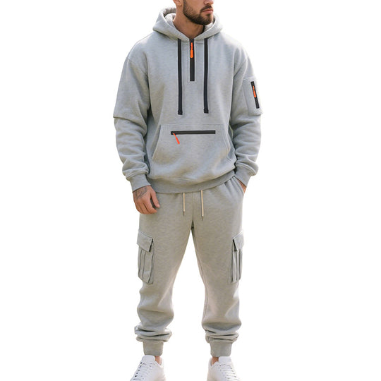 Freizeitanzug Herren mit Hoodie und Cargo Jogginghose