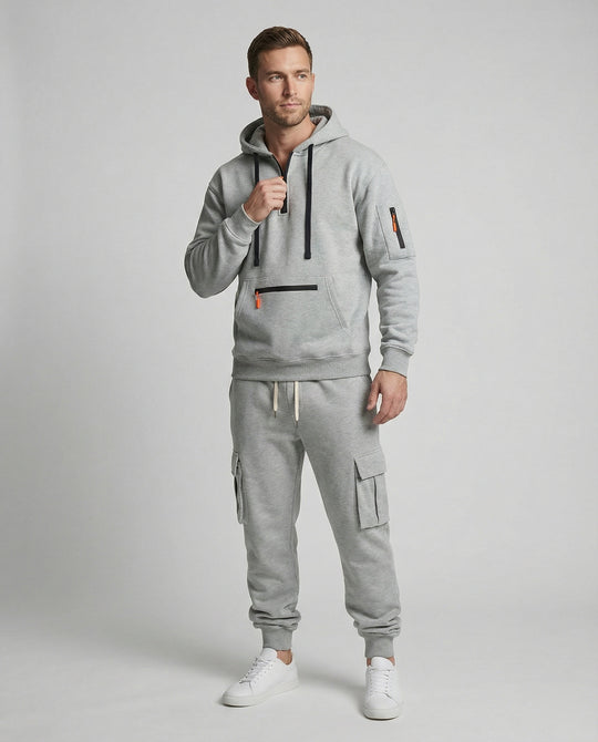 Freizeitanzug Herren mit Hoodie und Cargo Jogginghose