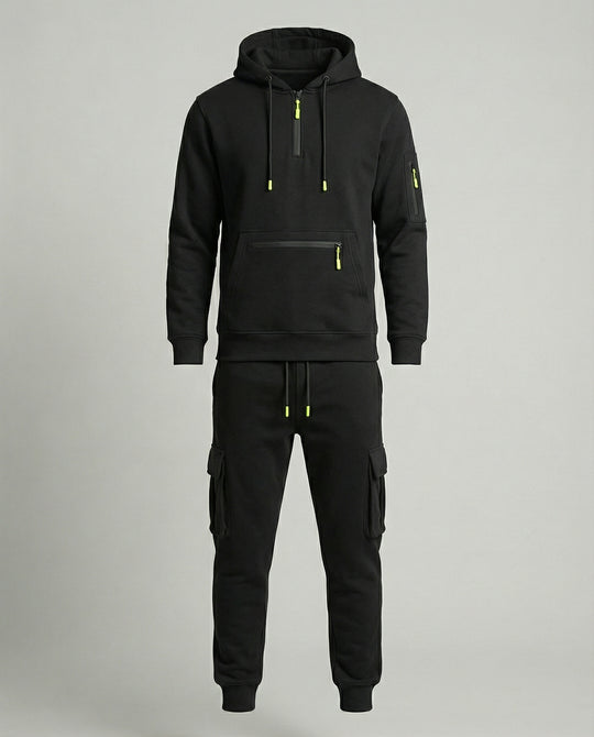 Freizeitanzug Herren mit Hoodie und Cargo Jogginghose