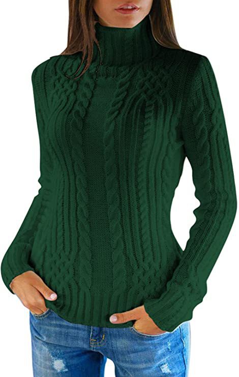 Damen Pullover mit Stehkragen und strukturiertem Strickdesign Heidi-Mode