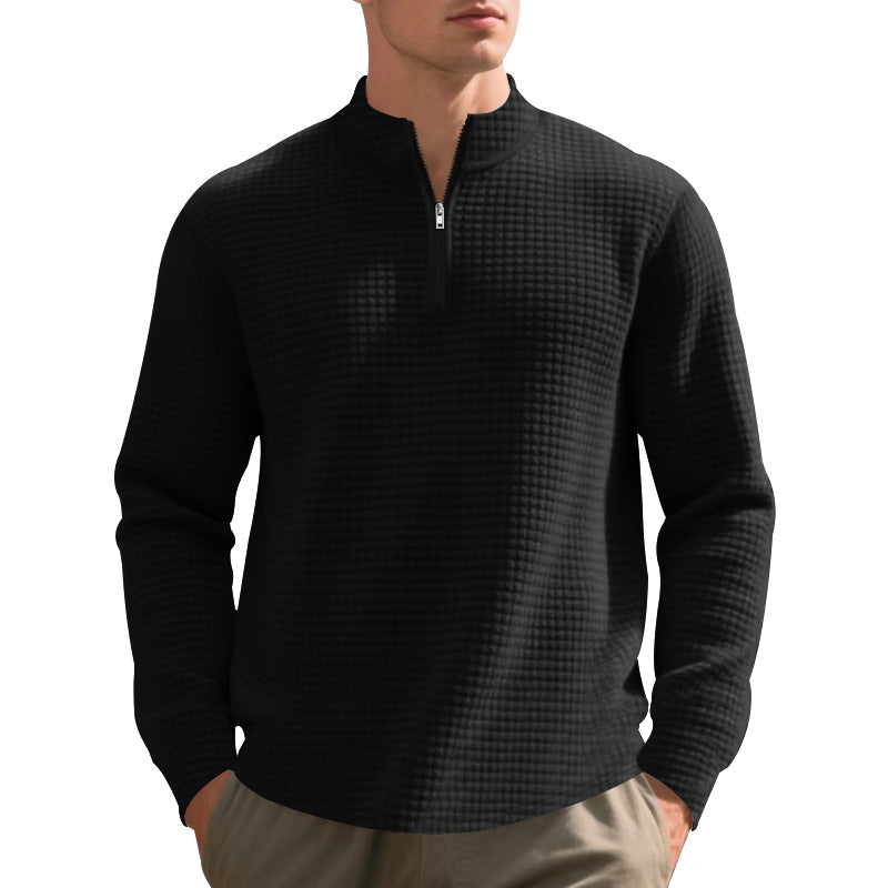 Herren bequemer Fleece-Hoodie mit hohem Kragen und praktischem Reißverschluss Heidi-Mode