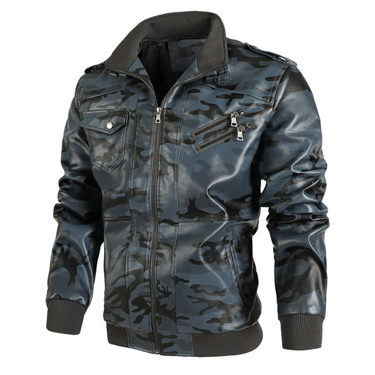 Herren camouflage Freizeitjacke mit stylischen Reißverschlusstaschen Heidi-Mode