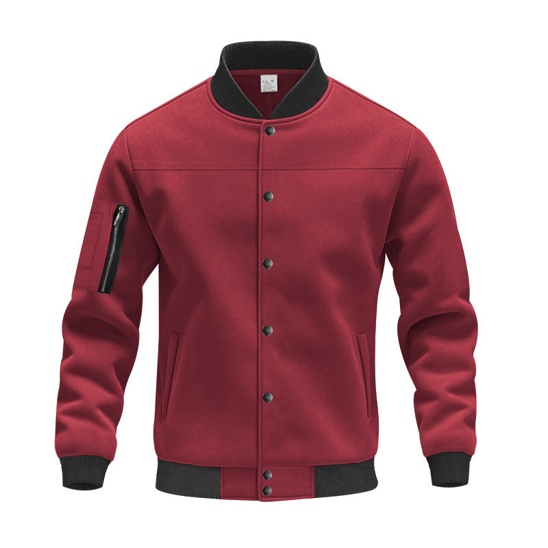 Herren modische Collegejacke mit praktischen Reißverschlusstaschen und elastischen Bündchen Heidi-Mode