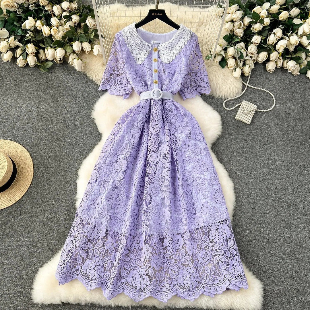 Heidi-Mode | Mittel langes Spitzenkleid