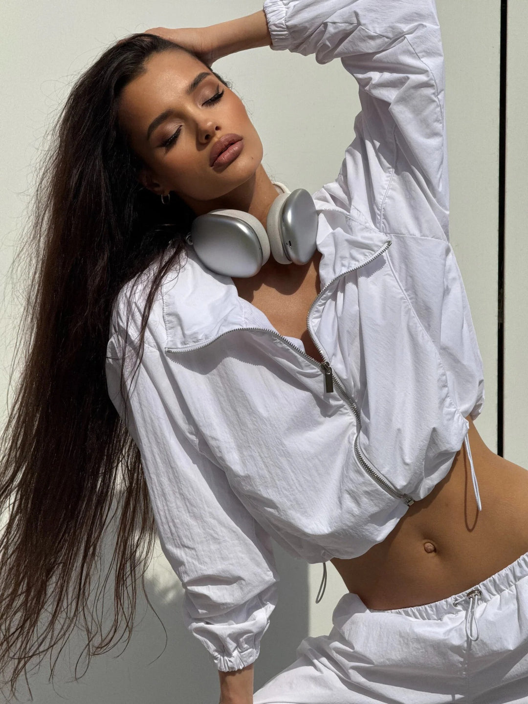 Damen modische cropped Trainingsjacke mit hochwertigen Reflektoren Heidi-Mode