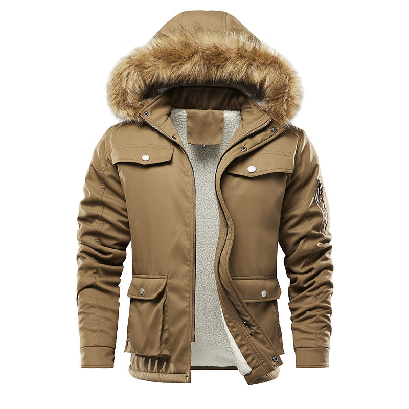 Herren isolierte Winterjacke mit abnehmbarer Kapuze und Futter Heidi-Mode