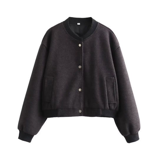 Damen lässige Collegejacke im minimalistischen Design Heidi-Mode