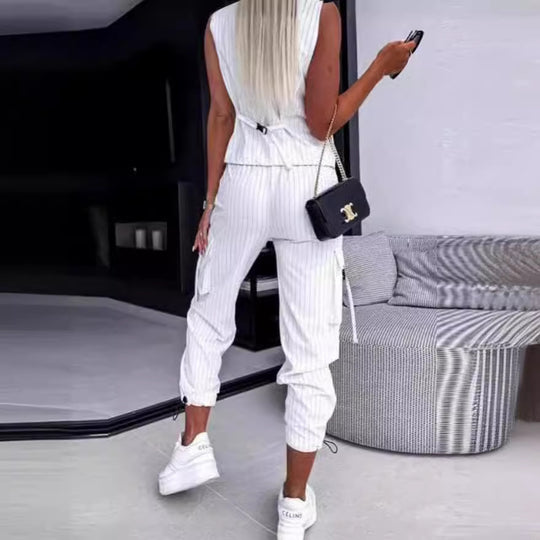 Damen Elegantes Zweiteiler-Set mit Weste und sportlichen Hosen Heidi-Mode