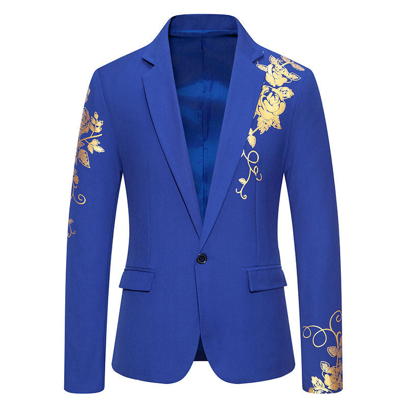 Herren eleganter Blazer mit floralem Gold-Design Heidi-Mode